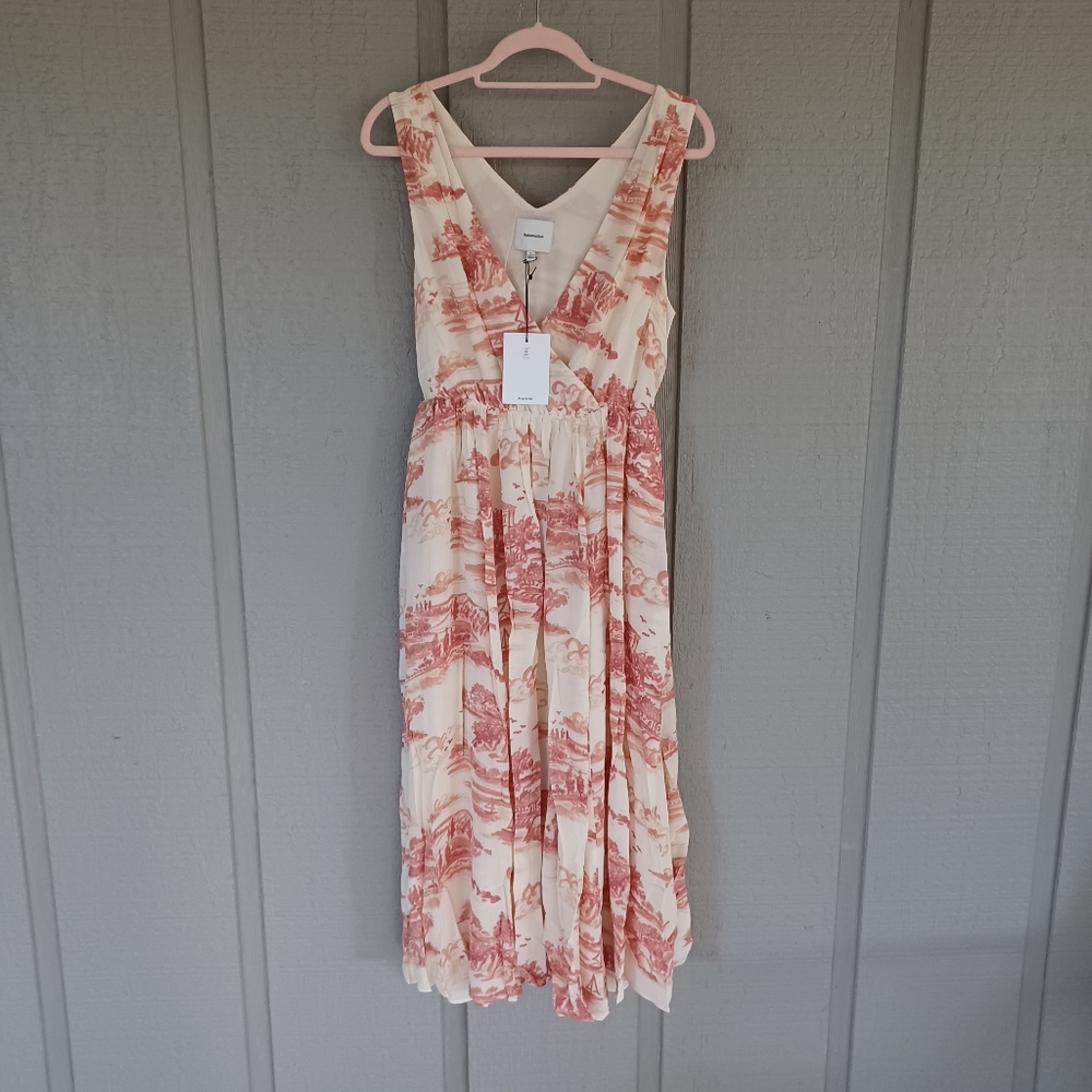 Reformation Farah Midi Dress Size 4 Women Feminine Pockets Sleeveless V Neck